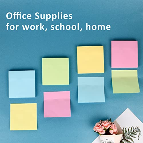 Sticky Notes 3X3 Inches Bulk 28 Pack 2800 Sheets Colored Self-Stick Pads, 100 Sheets/Pad, 4 Bright Colors (Yellow, Green, Pink, Blue) For Office Supplies, School, Home #TOP3
