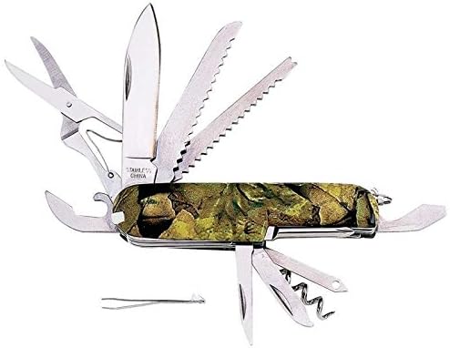 New Camo Camouflage Camper Pocket Knife 16 Function Multi Tool Survival Hunting