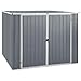 Produktbild vidaXL Gerätehaus ohne Boden Doppeltür Schrägdach Geräteschuppen Schuppen Gartenhaus Gartenschuppen Grau 195x198x159cm Verzinkter Stahl
