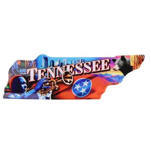 Tennessee State Shape Acrylic Magnet, Travel Souvenir and Refrigerator Accessory, Collectible Keepsake, 4.75 x 1.5 Inches