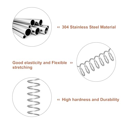 QUARKZMAN 5 Stück Druckfeder, 0.3 x 3 x 10 mm Druckfedern Feder Federn Zugfeder Zugfedern Spring Spiralfeder Spiralfedern Sprungfeder Stahlfeder 304 Edelstahl, Silber