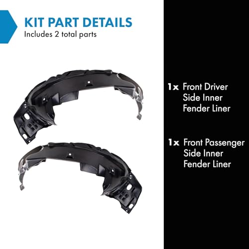 Image of TRQ Front Inner Fender Liner Set Compatible with 2012 Honda Civic HO1248142 HO1248145 HO1248166 HO1248167 HO1249142 HO1249145 HO1249166 HO1249167