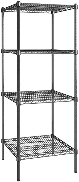 24" x 24" NSF Black Epoxy 4-Shelf Kit with 72" Posts, Commercial ...
