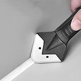 3 in 1 Silicone Caulking Tool Kit with 5 Replaceable Pads Ergonomic Handle Durable Plastic Ideal for Sealing Scraping (Black)