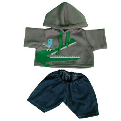 Crocodile Hoodie Outfit - Teddy Bear Clothes Outfit - 16"/40cm - fits Build a Bear Teddies - BEAR NOT INCLUDED