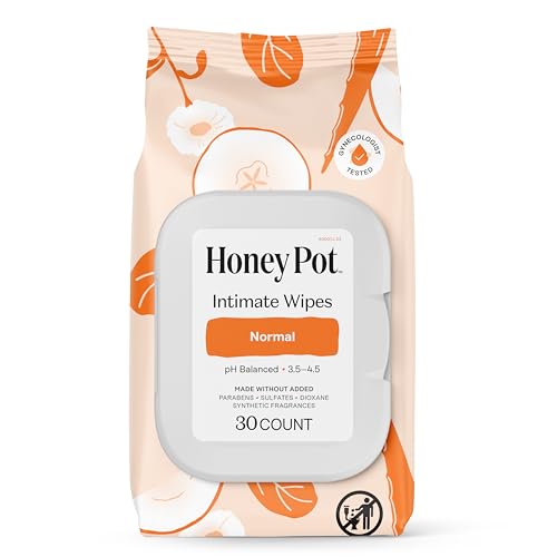 The Honey Pot Company - Feminine Wipes - Daily PH Balancing, Fragrance & Sulfate Free Wipes for Intimate Parts, Body, or Face - Hygiene Products - Normal 30 ct