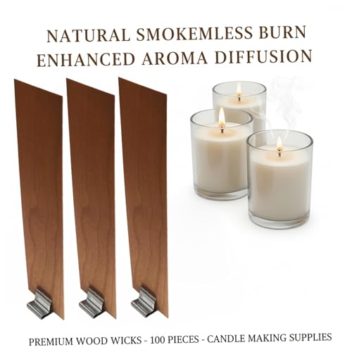 100 mechas de madera natural para velas 1.2x5.1 in miniatura 5