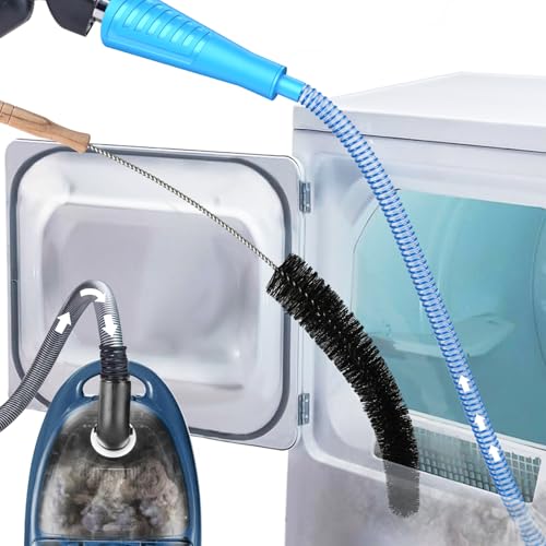 Sealegend Dryer Vent Cleaner Kit Dryer Lint Vac Attachment with Brush, Lint Remover, Dryer Vent Vacuum Hose Cleaning Tools, Blue