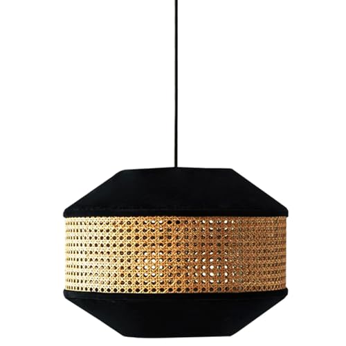 Lampe lanterne en bambou et tissu pour illuminer votre îlot de cuisine