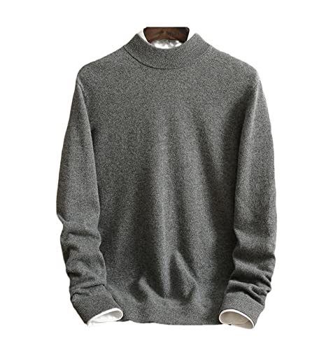 Pull d'hiver en cachemire homme chaud contre le froid en maille grise