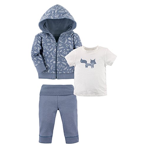 Yoga Sprout 3 Piece Jacket, Tee Top and Pant Set, Clever Fox, 3T