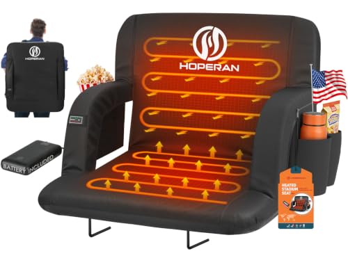 HOPERAN 21in Heated Stadium Seats for Bleachers with Power Bank 1-Pack