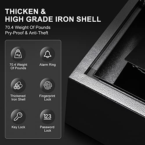 Mohoo 53" Biometric Gun Safe, 5 Long Gun Cabinet,Gun Safe For Rifles And Shotguns, Quick Access Storage Cabinet 5 Pistol Rack,Gun Safes For Home Rifle And Pistols Storage Shelf For Jewelry/Valuables #TOP5