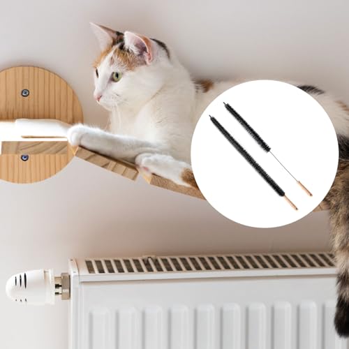 Image of 2pcs Bendable Radiator Brush, Include 1pcs Long Brush Head Radiator Dusters and 1pcs Long Handle Dryer Vent Lint Cleaners for Dryer Vents Refrigerator Coil Stair Rails Furniture