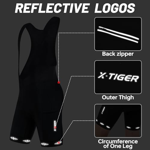 X-TIGER Men's 5D Gel Bib Shorts