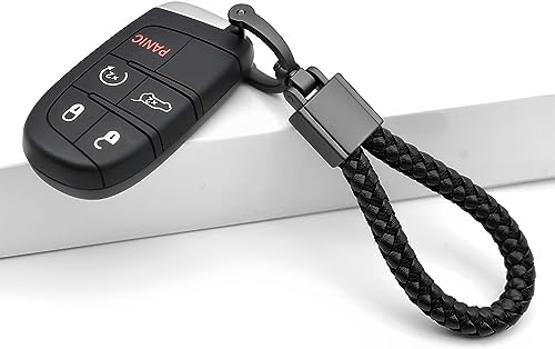 Redreo Schlüsselanhänger für Auto Motorrad, Schlüsselanhänger Leder Geflochtenes Schlüsselband D Ring Schlüsselring Ersetzen Zubehör für Auto