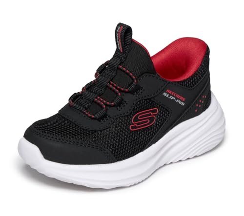 Skechers Boys' Bounder Pro Trainer, Black/White, 7 UK Toddler