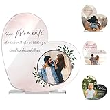  CHRISCK design Fotogeschenke zu Weihnachten - Personalisiertes Foto Herz aus Glas mit eigenem Bild & Text - Geschenk für Freund Freundin - Foto auf Acrylglas bedruckt für Sie und Ihn ab 14x14 cm