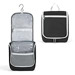 Della Gao Black Water Repellent Polyester Hanging Toiletry Bag for Travel - Image 3