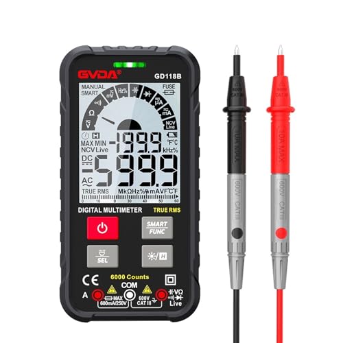 Multimètre numérique True RMS GD119B vert testeur 6000 points auto - 5