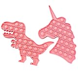 【2 Pack】 Push Bubbles Pop pop pop Fidget Toy Pack.Dinosaur & Unicorn Shape Popping Sensory Toy...
