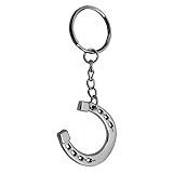 4Trails Good Luck Horseshoe Equine Riding Silver Western Horse Keychain Favour Gifts, Durable Snaffle Lucky