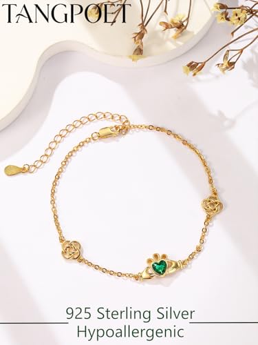 Bracelet Claddagh trèfle irlandais argent 925, cadeau idéal femme - 2
