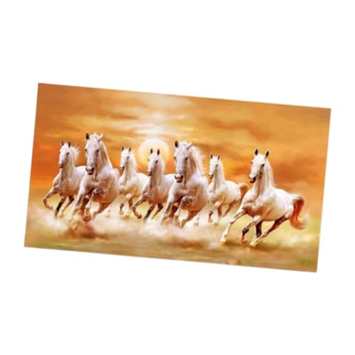 Tableau sept chevaux en polyester pour décorer un bureau moderne L