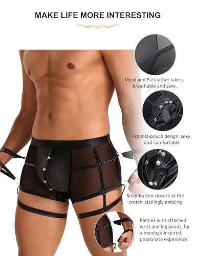 ohyeahlady Sexy Underwear for Men Mesh Boxer Briefs Underwear Breathable Soft Pouch Trunks Lingerie for Mens Jockstraps4