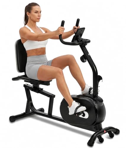 Recumbent Exercise Bike for Home Use | Comfortable Seat, 380LBS Weight Capacity, Smart App Integration, LCD Display, 16-Level Magnetic Resistance