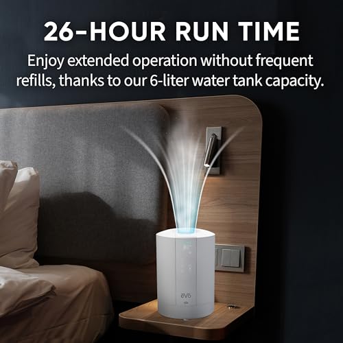 EVO WMH440 Self Sanitizing Pure Mist Humidifier (6L Capacity) – 28 Hour Continuous Run Time, Dishwasher Safe Base, Empty Tank Auto Shut-Off by EVO - Image 5