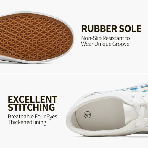 Image of yageyan Men's Low Top Canvas Walking Shoes Lace-up Fashion Sneakers Casual