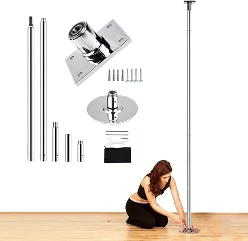Barre de danse fixe au plafond rotative et statique en acier pour studio de fitness