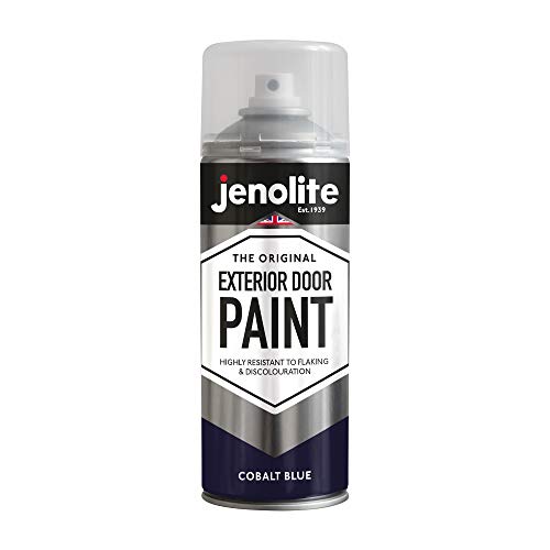 JENOLITE Exterior Door Paint Aerosol | COBALT BLUE | Multi Surface | Metal & Wood Doors, Garage Doors & Windows | 400ml | RAL 5013