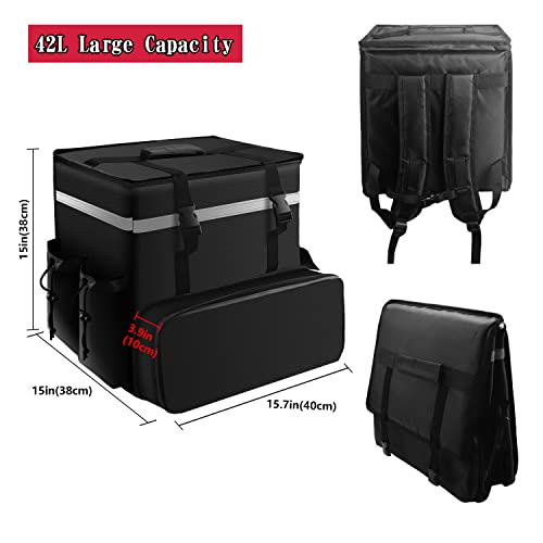 Erato Expandable Insulated Food Delivery Bag with Cup Holders, Thermal