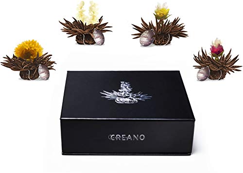 Creano Mix de 6 Flores de Té Télini - Té en Caja Elegante y Magnética con Relieve de Plata - Té Negro