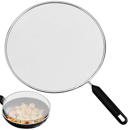 29CM Frying Pan Splatter Guard – Stainless Steel Mesh Screen for Frying Pan, Skillet & Cooking Pots