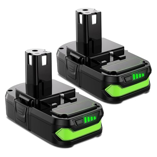 Image of 2 Pack 18V 4000mAh Li-ion Battery Compatible for Ryobi P108 P107 P104 P105 P102 P103 P109 P122 ONE+ System Cordless Power Tools & Charger