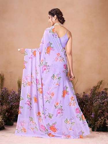 Image of Garden Vareli Women Georgette All Over Floral Printed Saree