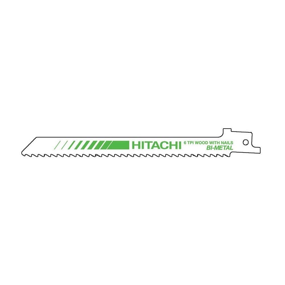 Lame de scie sabre Hitachi 150mm BiM 6TPI pour découper le bois avec clous