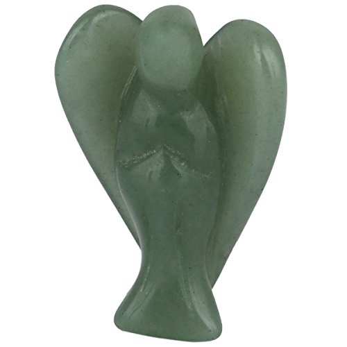 mookaitedecor 2pcs 1.5" Green Aventurine Crystal Pocket Guardian Angel Ornament Carved Figurine Statue - Image 2