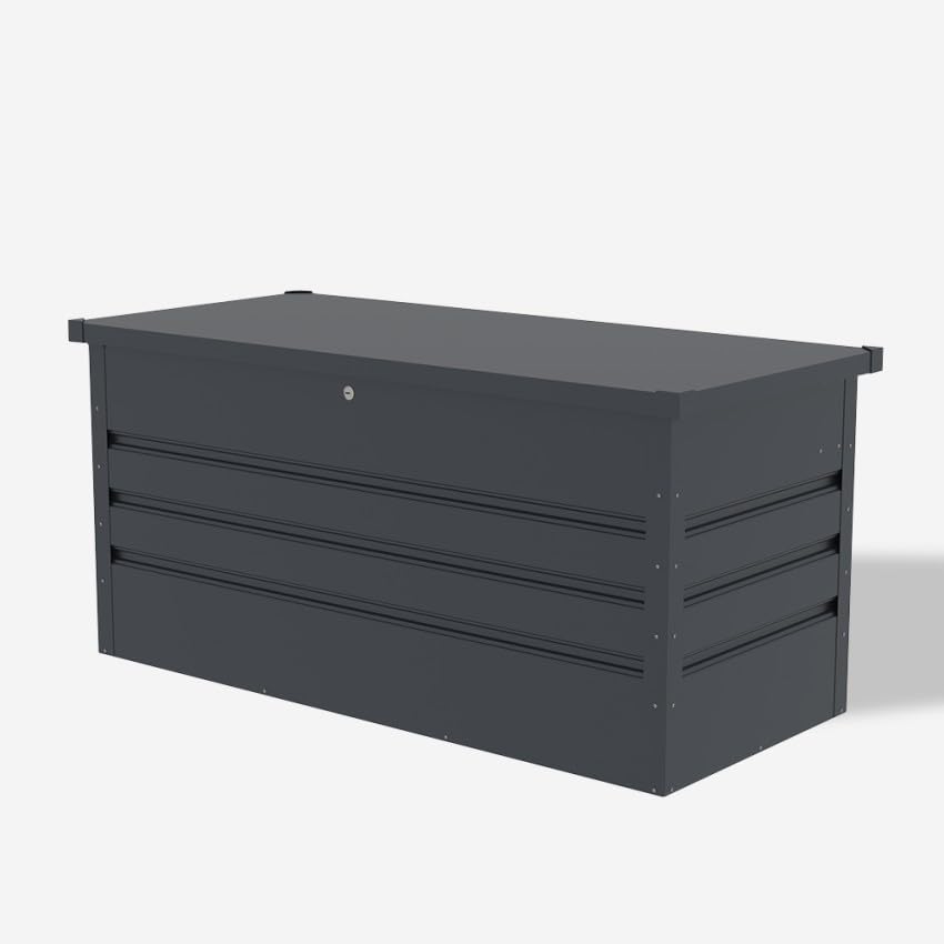 Produce Shop Baule da Esterno Giardino Contenitore in Acciaio 132x61x62cm Chamonix