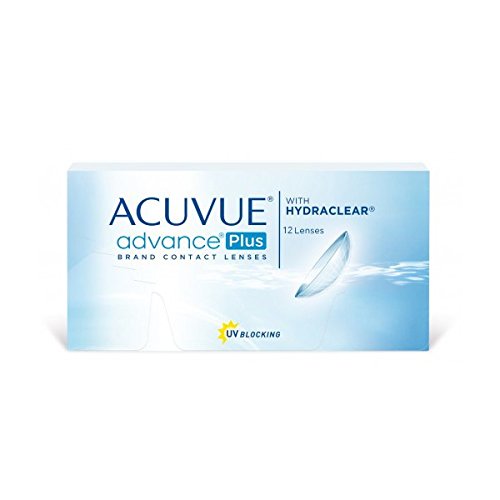 Acuvue Advance Plus - Lentes de contacto esféricas quincenales (R 8.7 / D 14 / -0.5 Diop), Pack de 12 uds., -0.5 dioptría