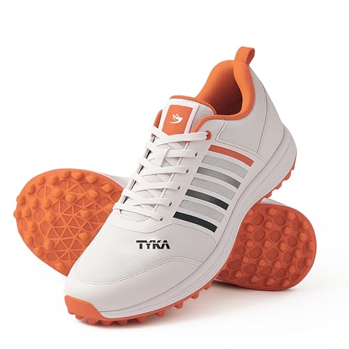 Image of TYKA Storm ETPU Studs Cricket Shoes for Men - Lightweight Turf Shoes w /Enhanced Grip Studs for Bowling, Batting & Fielding