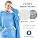 NORD ECO Wearable Blanket Hoodie, Oversized Sherpa Fleece Sweatshirt Blanket with Giant Pockets & Sleeves for Adult, Cozy Hooded Blanket, Winter Gift for Women, Blue