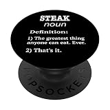 Diseño retro de filete divertido abanico de carne falsa definición PopSockets PopGrip Intercambiable