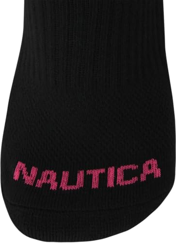 Image of Nautica Womens Quarter Socks Athletic Cushion Moisture Wicking Socks 6 Pack | Stretch Performance Dri-Motion Fabric, Cushioned with Arch Support, Breathable Mesh Panels, Quarter Cut, Shoe Size 4-10
