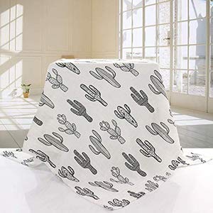 Sannix Cactus Muslin Swaddle Blankets Cotton Baby Swaddle Wrap Floral Print Burping Cloth & Stroller Cover Baby Blanket #TOP3
