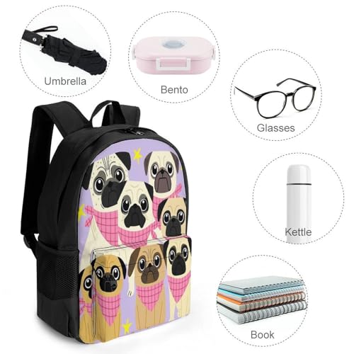 Supdreamc Backpack Anti-Theft Multipurpose Large Capacity Carry On Bag - Funny Cartoon Bulldog Camping Outdoor Backpack With Side Pockets4