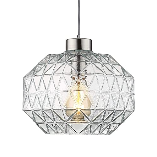 Plafonnier en verre transparent anti-zones d'ombre pour un salon sombre et moderne